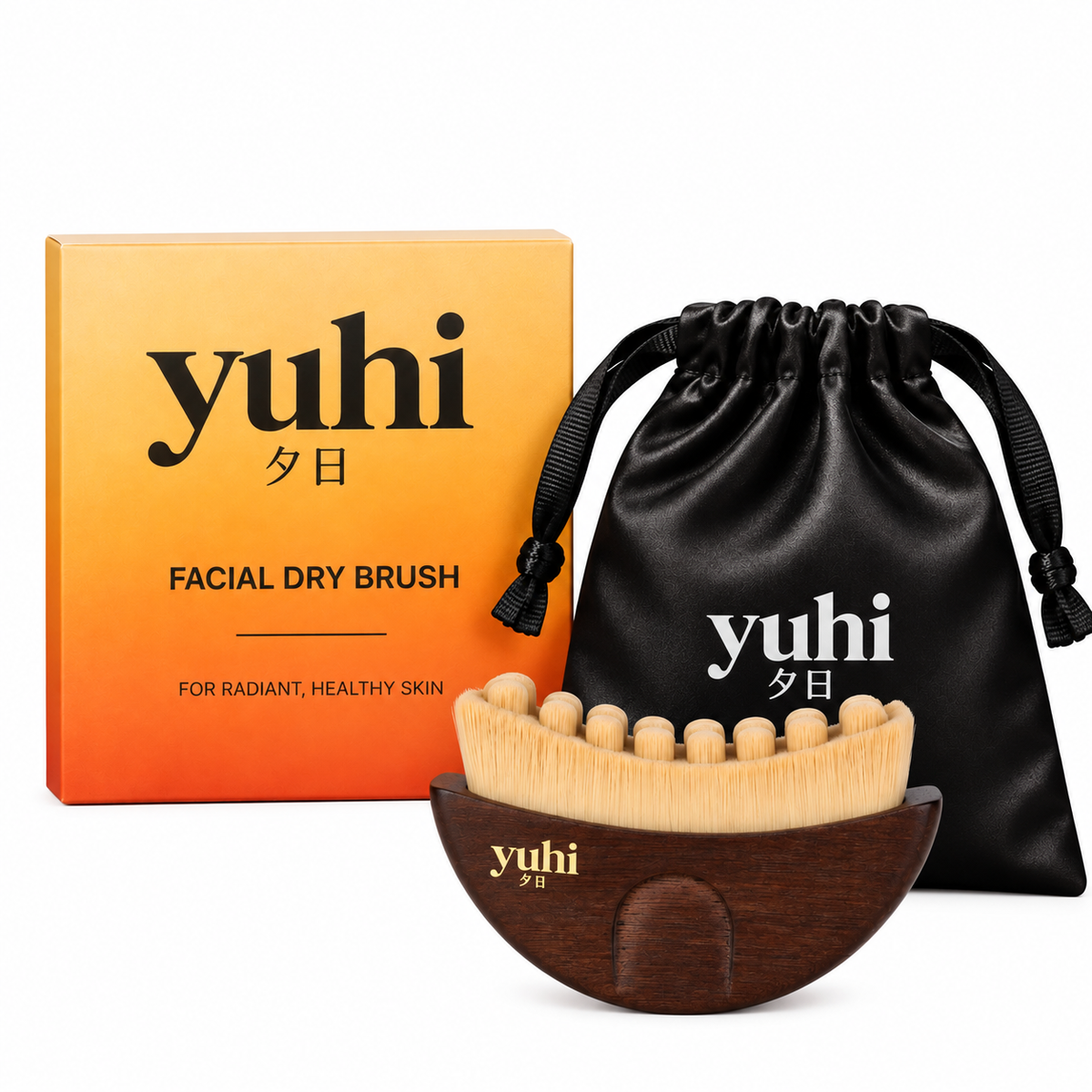 YUHI Lymphatic Facial Dry Brush – Wooden Face & Body Brush